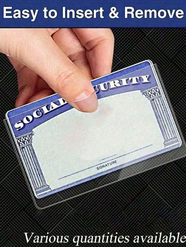 1PC Premium Clear Card Sleeve Protectors For Social Security Cards, ID Cards, Postcards, Health Insurance Cards, And Credit Cards - Heavy-Duty Plastic, Strong And Reusable
