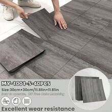 20/40pcs Marble Pattern Self-Adhesive 1.5mm Thick Vinyl Floor & Wall Tiles, Easy Install Waterproof, Suitable For Kitchen, Bathroom And Living Room Floor And Wall Decor, Non-Slip, 30cm X 30cm - Multicolor - View 9