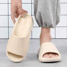 Wsuwane kapcie z paskiem w jednolitym kolorze, na platformie z tworzywa sztucznego, lekkie, wygodne, odpowiednie do użytku wewnątrz, w łazience, na plaży, latem, pod prysznic