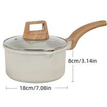 Non Stick Ceramic Cookware Set, And A Single Flat Bottomed Pan Healthy Pot And Flat Bottomed Pot Set, Kitchen Cooking Set, With A Cool Handle To Keep It Cool, White Granite Coating,