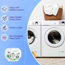 50 piezas/Paquete de esferas concentradas con fragancia para lavar, Perlas de detergente para la ropa 5-en-1: limpian, suavizan, eliminan manchas, protegen la ropa y eliminan la estática