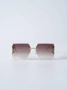 1 pièce carrées mode sans cadre métallique avec détail en forme de cœur, style Y2K, élégantes pour les vacances. Accessoires de plage pour femmes. essentielles pour les tenues femmes automne-hiver, affaires décontractées, cadeaux pour la Saint-Valentin.