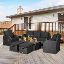 Local Delivery- Outdoor Cushion Slipcovers Waterproof 4 Pack Patio Chair Seat Cushion Covers With Zipper And Tie, 22 X 20 X 4 Inch, Replacement Cover Only - Black - View 10