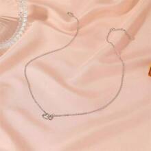 Collar colgante con entrelazado de corazón minimalista, joya de regalo para mujeres
