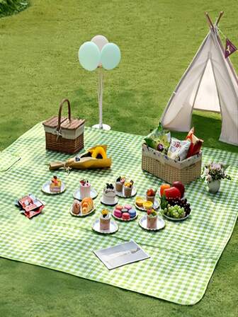 1 件户外野餐垫，防水可折叠，便携式沙滩垫，适用于露营、草坪、帐篷