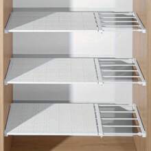 Einstellbare Aufbewahrungsteiler perfekt für Kleiderschränke, Küchen, Badezimmer, ausziehbare Trennwände, einfache einstellbare Aufbewahrungstrennwände - keine Bohrung erforderlich, geeignet für Kleiderschränke, Schuhschränke, Küchen, Badezimmer, platzsparende teleskopische Trennwand