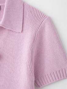 DEEKA Nouvelle arrivée printemps été Top tricoté femme chic décontracté minimaliste avec décoration de nœud
