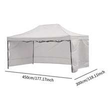 Carpa toldo plegable con paredes tamaño 3x45 metros lona impermeable resistente para exteriores protección contra sol y lluvia fácil instalación desmontable portátil ideal eventos jardín terraza camping fiestas reuniones uso comercial multifuncional durable accesorios toldos - Blanco - Ver 3