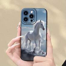 Funda protectora de teléfono suave de alta calidad con diseño de caballo blanco, elegante y popular, hermosa e interesante, moderna y simple, funda protectora de teléfono creativa personalizada, a prueba de golpes y anti-caídas, resistente a las manchas y duradera, adecuada para  17.17 Pro...17 Pro Max...17 Agua. 16.16 Pro...16 Pro Máx.16 más.. 15.15 Pro Max...15 Pro...15 más.. 14.14 Pro...14 más..14 Pro Max... 13.13 Pro...13 Pro Max...12.12 Pro...12 Pro Max...11.11 Pro...11 Pro Máx.XR.X.XS.XS máx.Se.MiNi. El regalo perfecto para las fiestas o cumpleaños para la novia, el novio, la esposa, el marido, el amigo o para uno mismo. - Negro 2324 - Ver 2