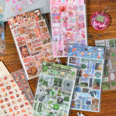 6Pcs/Bag Stickers, Peninsula Wild Series, Retro American Style Flash Film Stickers, Scrapbooking Supplies, Decorative Notebooks, Photo Frames, Phone Cases, Water Cups, Garbage Magazines, Stationery Boxes, DIY Personalized Collage