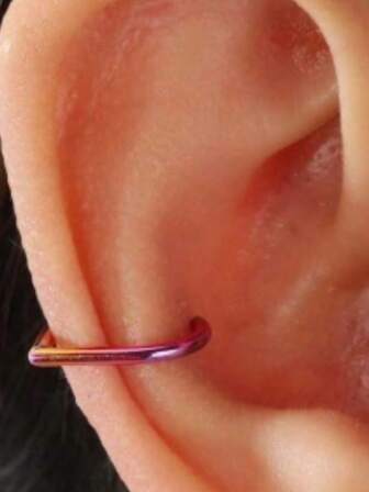 1pc Stainless Steel Fake Nose Ring, Heart Shaped Nose Clip, No Piercing, Rock/Hip-Hop Style Unisex Body Jewelry