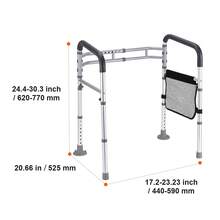 Toilet Safety Rail, 300 LBS Foldable Toilet Seat With Non-Slip Handles, Portable Versatile Toilet Handrails With Reinforced Aluminum Alloy Tube, Fit For Seniors, Pregnant Women & The Injured - 300 LBS Foldable Toilet Seat - View 10