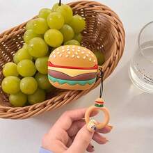 Adorably Tasty! Hamburger-Inspired Silicone Covers For AirPods 1/2 And AirPods Pro 1/2. Boasting A Lifelike Hamburger Design With Distinct, Layered Details And Eye-Catching Hues. Crafted From Premium Silicone, These Cases Offer Superior Anti-Fall And Anti-Scratch Protection. The Built-In Ring Design Ensures Effortless Portability, Infusing Your Earphones With Quirky, One-Of-A-Kind Charm!