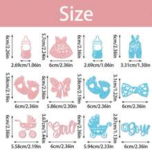 12pcs Glitter Gender Reveal Party Cupcake Decorations Toppers Blue And Pink Cake Toppers Cupcake Toppers Cake Topper, Bottle Foot Print Nipple Cupcake Toppers Cake Topper For BabyShower Party Decoration Supplies