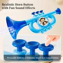 儿童玩具小号乐器1-6岁 | 早教声音模拟小号带握力训练 | 咬合材料（生日礼物男孩女孩） - 彩色 - 查看 3