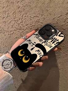 1 件卡通黑猫吃鱼图案防摔 TPU 手机壳适用于 17Pro Max/17 Air/16Pro Max/15plus/14/13/12/11/8P/XSMAX 和 Galaxy S24 Ultra/S23FE/S22/S21/S20/A52S/A15/A03 - 彩色 - 查看 4