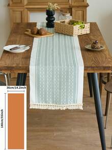 1 tấm khăn trải bàn hình thoi jacquard màu xanh lá cây, trang trí bàn ăn nhà bếp theo phong cách trang trại Mỹ, hình chữ nhật có tua rua ở đầu, thích hợp cho các ngày lễ, tụ họp, sinh nhật, đám cưới và trang trí nhà cửa (nhiều kích cỡ để lựa chọn) - màu xanh lá - Xem 12