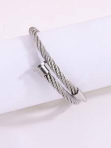 1 pieza Brazalete único de acero inoxidable multicolor con diseño de clavos y estructura tejida, de varios elementos, exquisito, de lujo ligero, adecuado para hombres y mujeres, elegante y fresco, apto para fiestas, un accesorio de joyería regalo