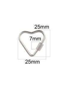 2 piezas Cierre de gancho en forma de corazón con cerradura de tornillo de acero inoxidable, color dorado, ganchos en espiral para hacer accesorios de joyería, collares y pulseras DIY