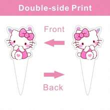 25pcs/Set Hello Kitty Cake Fork Picks, Home Party Cake Decoration DIY, Campus Party Supplies