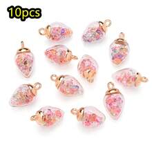 10 件/套透明水滴吊坠可爱水钻时尚玻璃珠饰物闪亮小珠子女士耳环项链制作 - 彩色 - 查看 8