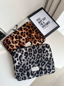 1 件韩国时尚豹纹笔记本电脑包，办公包，笔记本内袋，13 英寸，14 英寸，15 英寸，跨境返校学校用品包，学校工作用笔记本电脑包，女士 书包 - 彩色 - 查看 6