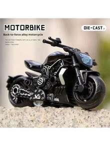 1pc Alloy Motorcycle - Metal Material - Harley Model - Ducati Model - Motorcycle Ornament - Movable - No Battery Required - Pull Back & Go - Toy Car - Birthday Gift - Christmas Gift - Perfect Gift - Presents - Toys - Multicolor - View 4