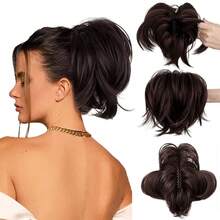 1PC Ponytail Extension Claw Clip Short Pony Tails Hair Extensions For Women Synthetic Wavy Hairpieces For Daily Use - Multicolor - View 14