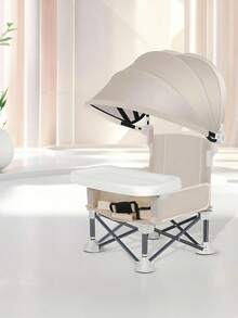 1 Multifunctional Baby Dining Chair. Two Styles: Regular And Canopy. Foldable Baby Seat. Suitable For Home And Outdoor Use. Comes With A Safety Buckle. Suitable For Babies Under 3 Years Old. Material: 300D Oxford Cloth + Aluminum Alloy Tube. Comes With A Storage Bag (Do Not Purchase For Babies Over 3 Years Old). - Grey - View 16