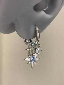 1 Pair Elegant And Fashionable Four-Pointed Star Earrings, Suitable For Women To Wear At Any Occasion - Multicolor - View 1