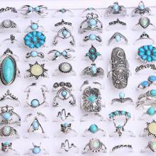 50pcs/Pack Bohemian Vintage Hollow Geometric Crystal Adjustable Rings For Women, Random Styles For Daily, Date, Party, Jewelry Accessory Gift