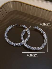 1 par de pendientes de aro minimalistas mate, simples y de moda