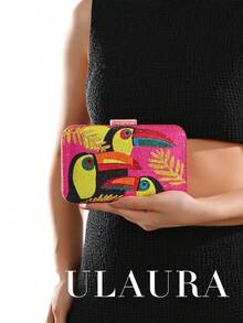 OpulAura New Fashion Sparkling Toucan Pattern Rhinestone Banquet Bag, European & American Design, Bright Color Summer Clutch, Perfect For Party Girls, Ladies, Brides - Suitable For Parties, Weddings, Prom, Dinners/Banquets, Matching Perfect Wedding Dresses, Women's Formal Dresses, Prom Dresses, Birthday Dresses - Hot Pink - View 9