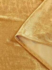Goldener Samtläufer, luxuriöser Hochzeits-Tischläufer Dekor, 20 x 120 Zoll (10 Fuß) Samt Tischdecke Überwurf für Partys