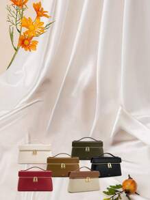 Geantă în stil retro la modă, portabilă, simplă, versatilă, pe umăr, potrivită pentru munca de birou, călătorie de afaceri, navetă, în aer liber pentru femei, în formă de cutie