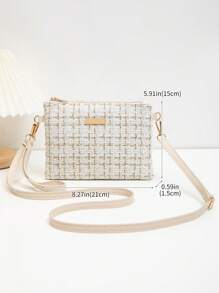 Nuevo bolso de mano de paja trenzada para mujer, bolso cruzado casual y versátil, bolso cuadrado pequeño, primavera/verano
