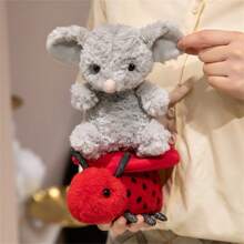 Juguetes de peluche de ratón dulce y mariquita, animales de peluche suaves y esponjosos, decoración especial de habitación, regalos de cumpleaños para niños, fiestas, el Día de la Madre, el Día del Padre, Acción de Gracias, Halloween, Navidad