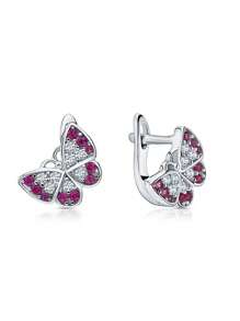 1 Paar 925 Sterling Silber Hypoallergene rosa Schmetterling Ohrringe - elegant besetzt mit funkelndem rosa synthetischem kubischem Zirkonia, zierlich und charmant. Perfekt für mädchenhafte Frühjahr-/Sommer-Alltagstragen oder Partys, ein ideales Geburtstags-/Feiertagsgeschenk für Töchter oder Enkelinnen
