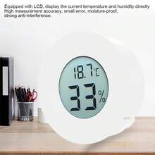Mini termómetro higrómetro digital circular con pantalla LCD integrada, medidor de temperatura y humedad para interiores, color blanco Termómetro, higrómetro§Humedad, temperatura, medidor§LCD, termómetro, higrómetro§digital, termómetro, higrómetro§Humedad, temperatura, comprobador - Blanco - Ver 6