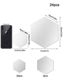 48 piezas Pegatinas de espejo de pared hexagonal de acrílico, espejos decorativos desmontables, adornos artísticos con forma hexagonal autoadhesivos para decoración del hogar, pegatinas, vinilos decorativos para decoración del hogar, artículos de decoración de primavera para renovar su hogar, pegatinas de decoración Rama