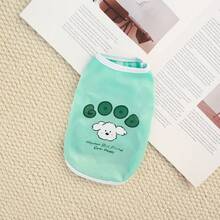 Pet Summer Clothes, Breathable Mesh Vest Shirt For Cats And Dogs, Cute Cartoon Pattern, Suitable For Teddy & Poodle - Purple - View 11