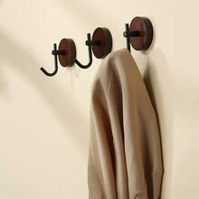 1/3件胡桃木门后挂钩强力粘性挂衣架墙壁单钩免打孔衣服粘钩单钩