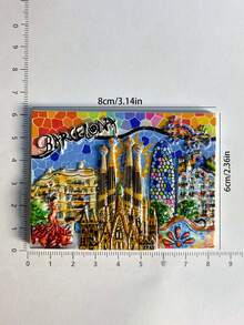 1pc Spanish Travel Souvenir Creative Painted Magnetic Architecture Fridge Magnet Home Decor - Multicolor - View 22