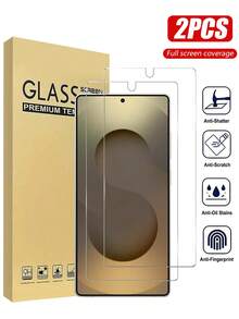 2 Confezioni, Protezione Schermo in Vetro Temperato, Sensibile al Tocco, Antiurto, Anti-Impronte, Anti-Bolle, Resistente ai Graffi, per Galaxy S25 Ultra /S25/S25 PLUS/S24 Ultra/S24/24 PLUS Protezione Schermo in Vetro Temperato - Trasparente - Visualizzare 2