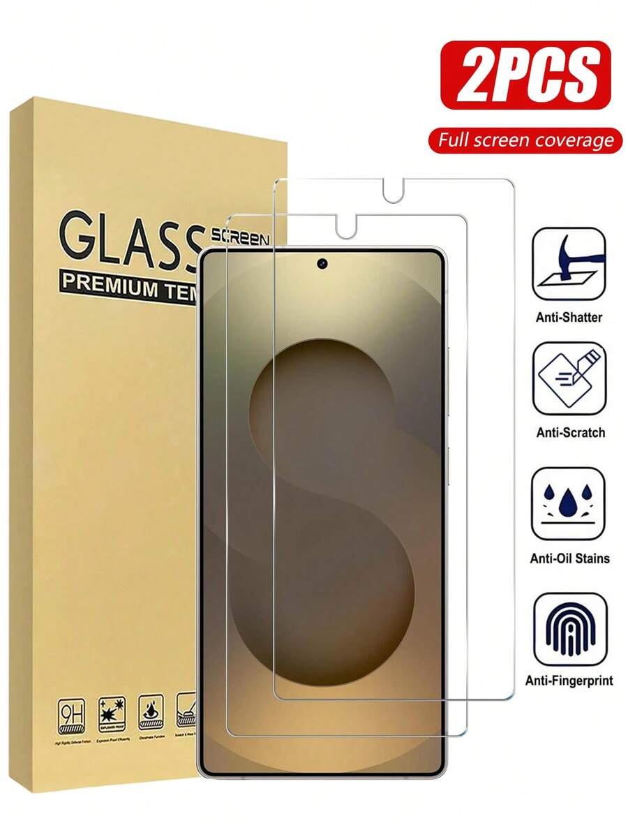 2 Confezioni, Protezione Schermo in Vetro Temperato, Sensibile al Tocco, Antiurto, Anti-Impronte, Anti-Bolle, Resistente ai Graffi, per Galaxy S25 Ultra /S25/S25 PLUS/S24 Ultra/S24/24 PLUS Protezione Schermo in Vetro Temperato