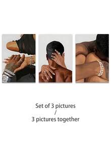 Bộ 3 tranh, khung tùy chọn, phong cách tối giản hiện đại, quà tặng ngày Valentine, tranh trang trí tình cảm, tranh treo tường có khung, trang trí phòng tắm, trang trí phòng ngủ, trang trí nhà cửa. - Nhiều màu - Xem 13