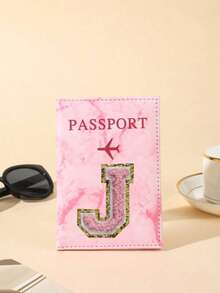 1 chiếc Vỏ hộ chiếu du lịch chữ A-Z, Vỏ hộ chiếu họa tiết PU có thiết kế bản đồ, Vỏ hộ chiếu màu hồng, Vỏ hộ chiếu cho chuyến công tác - Hồng - Xem 18