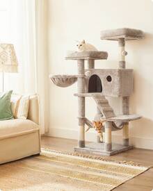 Arbre à Chat, Tour de Jeux, Grand, Doux, Marron et Blanc Ombré/Gris et Blanc Ombré - Marron + blanc - Voir 1