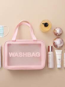 PU防水化妆包，大容量便携式旅行洗漱包，磨砂透明化妆品收纳包