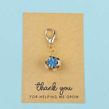 5 个花铃钥匙扣和 5 张“感谢您帮助我成长”卡片、金色龙虾扣和漂亮的包包挂件，送给老师和朋友的感谢礼物，适合各种生日派对和节日聚会 - 彩色 - 查看 8